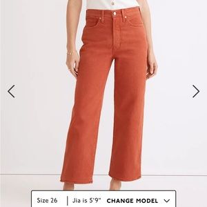 Madewell Perfect Wide Leg Crop Emmett - Size 28 - Rust